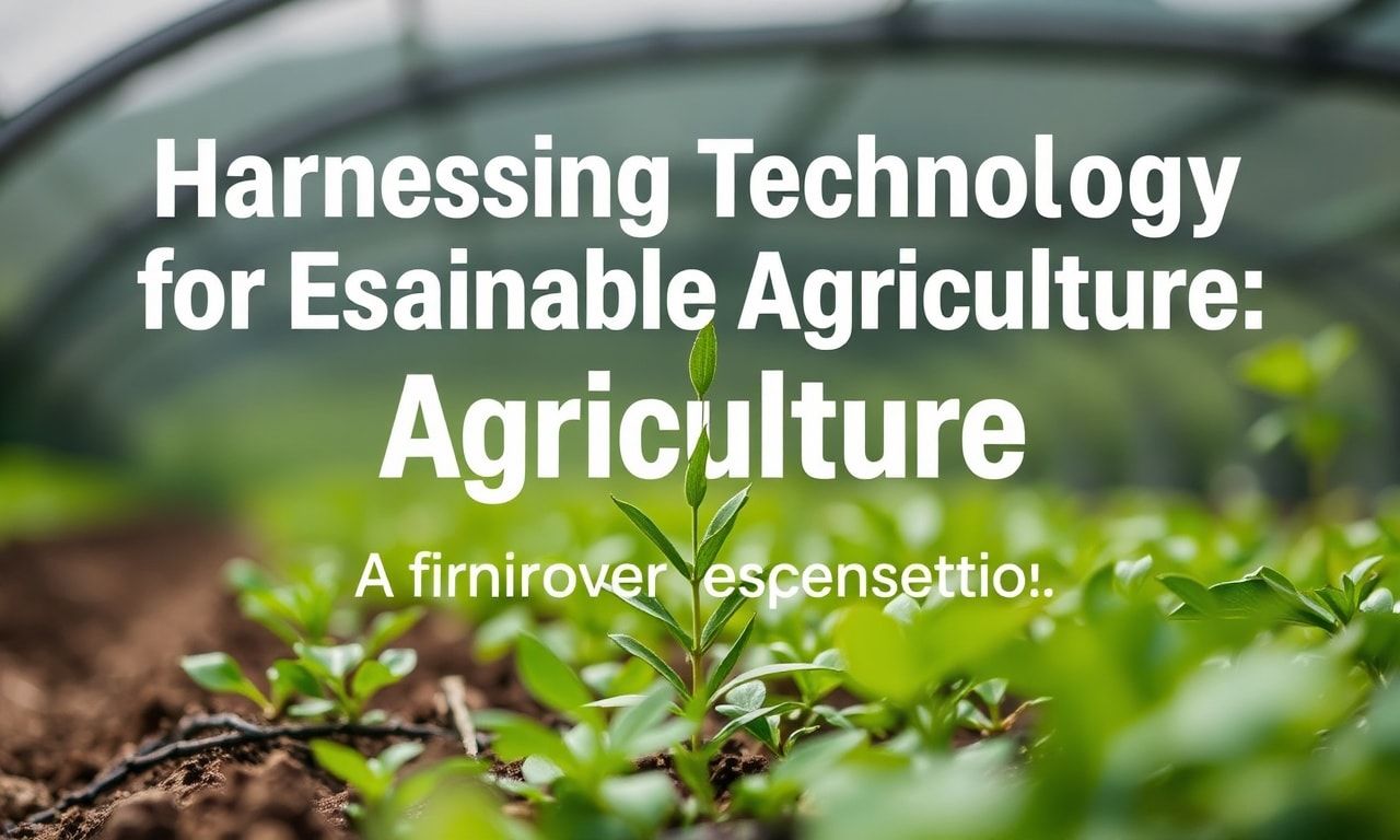Harnessing Technology for Sustainable Agriculture: A Comprehensive Guide